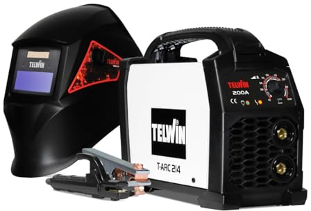 T-Arc 214 Saldatrice Inverter Elettrodo MMA 200A, con Maschera di Saldatura a Caschetto e Accessori, Macchina per Saldare Portatile Compatta e Semplice, per Manutenzione e Fai-da-Te Domestici, 230V