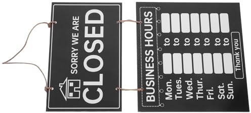 JOINPAYA Abwischbares Türschild „geöffnet/geschlossen“ Doppelseitig Verschleißfestes Holz Schild Dekorative Kreidetafel für Restaurants und Gewerbebetriebe