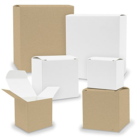itenga Schachteln V3 24x Quader Würfel gemischt WEISS BRAUN Boxen zum Basteln