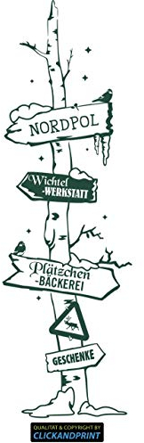 CLICKANDPRINT Aufkleber » Wegweiser Weihnachten, 320x99,6cm, Dunkelgrün • Wandtattoo/Wandaufkleber/Wandsticker/Wanddeko/Vinyl