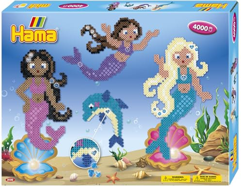 Hama Mermaids Large Gift Box, Arts and Crafts Fuse Beads Set for Children Ages 5+, Official Beads Set