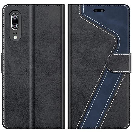 MOBESV Custodia per Huawei P20, Cover a Libro Magnetica Custodia in Pelle per Huawei P20, Elegante Nero