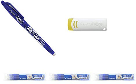 Pilot Frixion Satz von 3 Patronen für 4 Farben - Rot - Blau - Schwarz - Grün