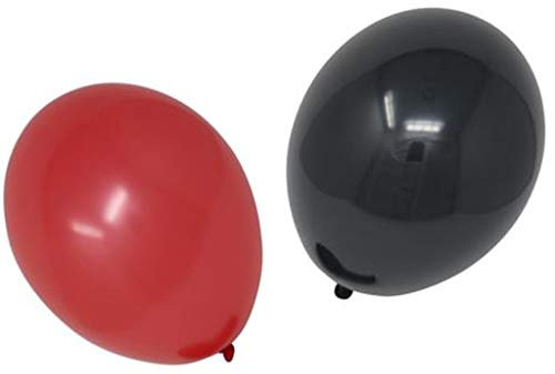 Ballonheld 50 Bio Luftballons je 25 schwarz & rot Qualitätsballons 27 cm Ø (Standardgröße B85) biologisch abbaubar, heliumgeeignet Dekoballons