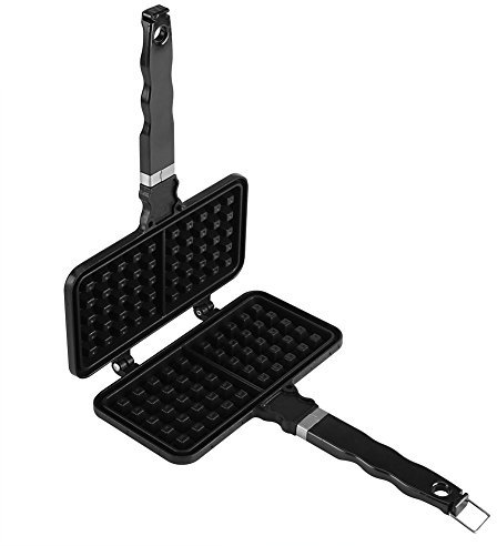 Qioniky Rectangle Waffle Iron, Non-stick Waffler Double Belgian Waffle Maker, Handheld Waffle Maker Waffle Mold Baking Pan Making Tool Maker Press Plate Kitchen