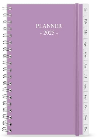 Kalender 2025-2026, A6-Wochenplaner mit Monatsregistern, Jul 2025-Jun 2026, elastischer Verschluss, Doppeldrahtbindung, einfache Organisation täglichen Lebens, 9,5×17,1cm, Pocket Planer 2025-2026