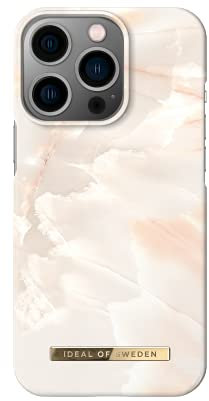 IDEAL OF SWEDEN Bedruckte Handyhülle niedliches buntes Muster, schützende Abdeckung aus Hartplastik mit Mikrofaserfutter für das iPhone. Kompatibel mit iPhone 13 Pro (Rose Pearl Marble)