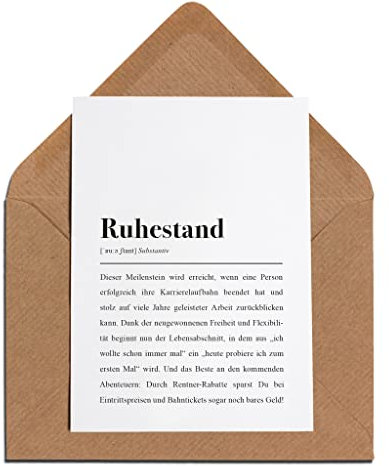 Ruhestand Karte mit Umschlag – Ruhestand Definition