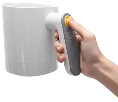 DASNTERED Tamis à farine électrique à piles, en acier inoxydable, outil de cuisson, shaker en maille en acier inoxydable, passoire à poudre, passoire à pâtisserie (blanc) Taille unique