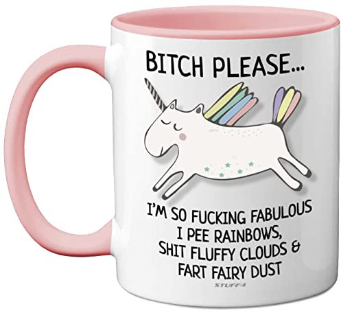 Bitch Please I'm So Fabulous Unicorn Mug, 11oz Ceramic Pink Handle Mugs, Funny Gifts for Women, Birthday Present, Tea Sets for Adults, Unicorn Gifts, Christmas, Your Best Friend