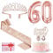 60 Geburtstag Deko Frau, Geburtstag Schärpe und Krone 60, Cake Topper 60 Geburtstag, Kerzen Rosa Gold 60, 60 Geburtstag Frau Geschenk, 60.ter Geburtstag Deko Frau