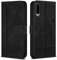 Bravoday Hülle für Huawei P30, PU Ledertasche Handyhülle Flip Schutzhülle für Huawei P30, mit Kartenfäch & Kickstand, Schwarz