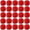 FagusHome 30 teste di ortensie artificiali in seta, fiori e steli, ortensie finte, per la decorazione della casa e del matrimonio (rosso)
