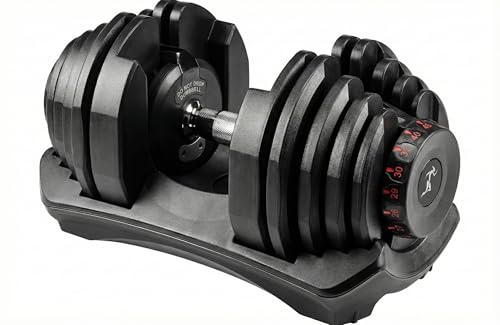 Strongology Home Fitness Single Adjustable Smart Dumbbell from 5kg to 40kg Training Weights in Black