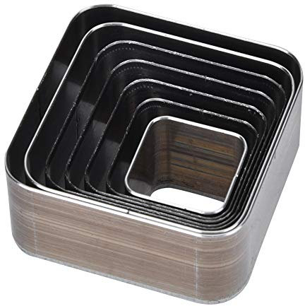 7 Stück Einloch Hohlstanzer Set 20-50mm 7 Größen Leder Stanzformen Cutter Set Quadratisch Stanzform Stanzwerkzeug Set for DIY Handgefertigtes Gürtelstanzmesser