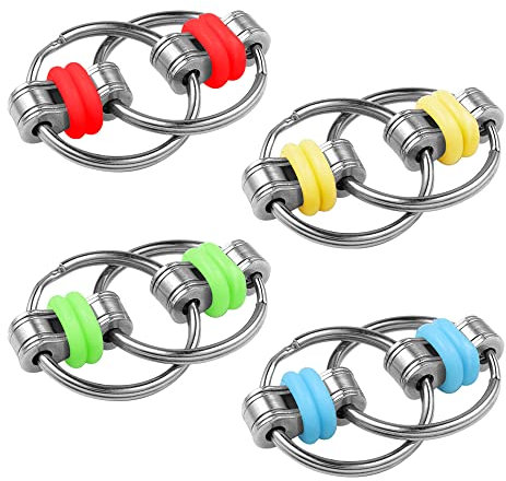 16 Pieces Flippy Chain Fidget, Anxiety Relief Key Chain, Bike Chain Fidget, Stress Relief Finger for Adults