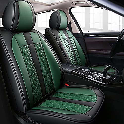 Tuqiang Auto-Sitzbezüge Für Jeep Cherokee Grand Cherokee 2003-2019,vordere 2-Sitze Full Set PU Leder Autositzbezug,schwarz und grün