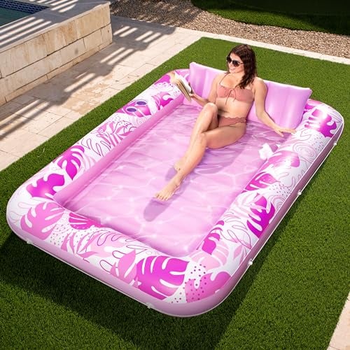 Sloosh 212x142cm Flotteur de Piscine Gonflable pour Bronzage, Flotteur de Piscine pour Adultes pour Bain de Soleil, Chaise Longue de Piscine Gonflable pour Bronzage, Flotteur pour Adultes