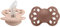BIBS Infinity Anatomischer Schnuller Zweierpackung, bisphenol-A frei, anatomischer Silikonsauger, Kiefergerechte Form. Silikon, 0-6 Monate (2er Pack), Blush/Woodchuck