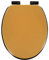 Abattant WC en Bois Ocre et Noir avec frein de chute et kit de fixation - TENDANCE