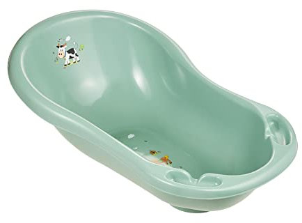keeeper Funny Farm Baignoire pour Bébé Ergonomique, De 0 à 12 Mois Environ, 84 cm, Wiktoria, Nordic Green