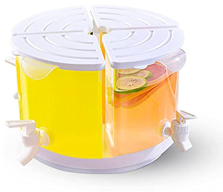 Ganata 360° Rotating 4-in-1 Plastic Beverage Dispenser with Spigot and Lid, Big Capacity Drink Dispenser Ideal for and Commercial,Compatible with Various Drinks, from Juice, Iced Tea to