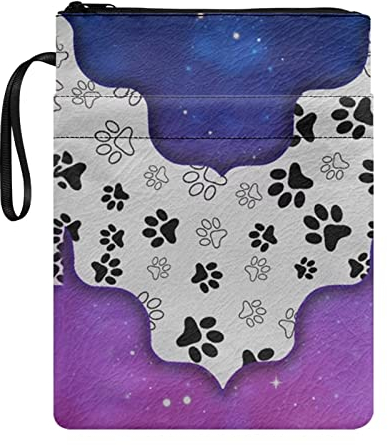 HUIACONG Coole Galaxy Jungen Buchhülle Lustige Katze Hund Pfote Buch Einband mit Reißverschluss Buchschutz Waschbarer Stoff Buch Tasche für Kinder Mädchen Buchliebhaber Geschenke