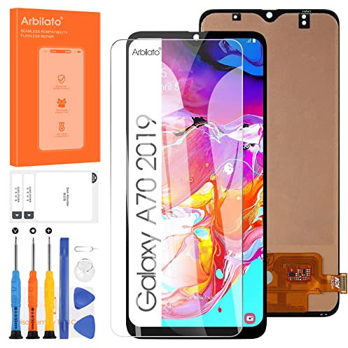 Incell Display für Samsung Galaxy A70 Bildschirm Ersatz, A705 LCD SM-A705F, SM-A705W, SM-A705X Digitizer Touchscreen Assembly mit Werkzeugen