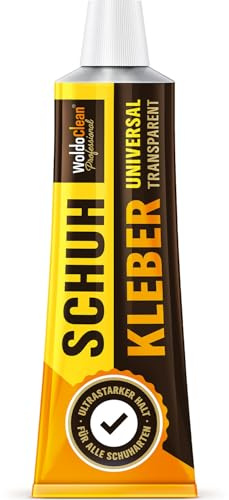 WoldoClean Schuhkleber extra stark wasserfest 60g - Textilkleber elastisch | Lederkleber, Stoffkleber, PVC Kleber, Sohlen, Sneaker, waschmaschinenfest