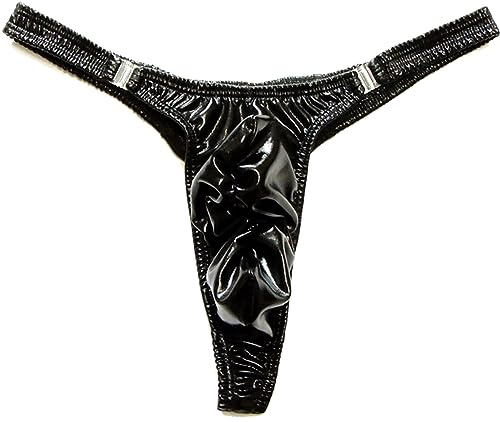 Faringoto Lingerie pour homme - String gay - String pour homme - Poche froncée brillante - String