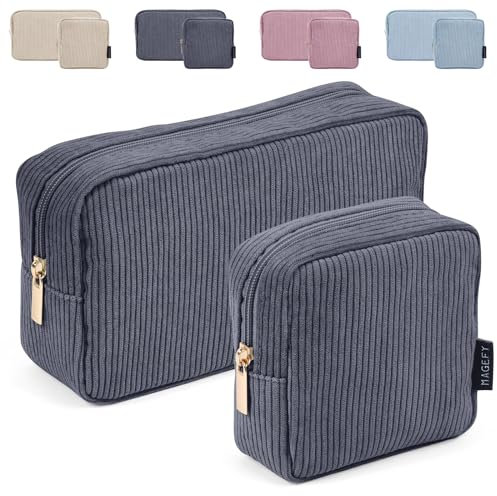MAGEFY Schminktasche Klein 2 Stück Mini Schminktasche mit Fächern Reise Make up Tasche für Frauen(Schwarz)