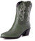 Donne Western Stivali da cowboy with Embroidered Moda Retrò Classico Basic Mid Calf Wide Calf Stivali Cowgirl per donne Ragazze Le signore verde Numero 38