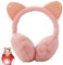 Cache-oreilles Chauds pour Femmes, Cache-Oreille avec Oreille de Chat, Cache-oreilles en Peluche pliable, Chauffe-oreilles Hiver Chaud Couvre-Oreilles Earmuffs, Jolis Cache-oreilles d'Extérieur (Rose)