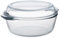 URBNLIVING Borcam 2.1L Glass Round Casserole Cooking Baking Oven Stew Pot Dish w/Lid Cover