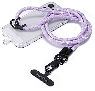 project-cb Phone Lanyard×1,Phone Tether Tab×2, Crossbody Cell Phone Lanyard,Rope Lanyard,Universal Adjustable Phone Strap(Purple)
