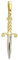 JC Trauringe Gold Anhänger Schwert in Echt 585 Gold klassische, schlichte Dolch Goldanhänger Goldschmuck Herren Schmuck Kettenanhänger in Bicolor inkl. Schmucketui 8547
