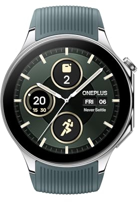 ONEPLUS Watch 2 Radiant Steel, 32 GB, 100-Stunden-Akku, Gesundheits- und Fitness-Tracking, Saphirglas-Design, Dual-Engine, Wear OS by Google