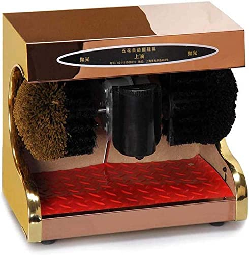 KJHYYPP Lucidascarpe Automatico a induzione, Spazzola lucidascarpe Intelligente, spolverino lucidascarpe, Nero/Oro (Style)
