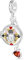 GNOCE Perle Alice's Adventures in Wonderland Charm 925 Sterling Silber für Armband Schmuck Geschenk für Frau Fit Armbänder/Halskette (Taschenuhr Hasenohren)