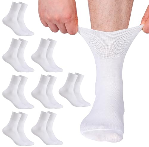Meng Jiaran 8 Pairs Extra Wide Loose Fitting Diabetic Sock for Men