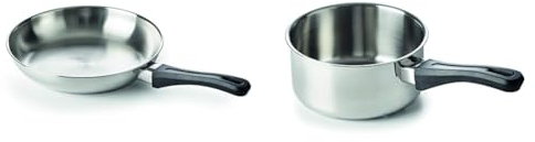 Beka 12037284 Polo Poêle à Frire en acier inoxydable 28 cm & 12036144 Polo Casserole en acier Inoxydable 14 cm, Argenté