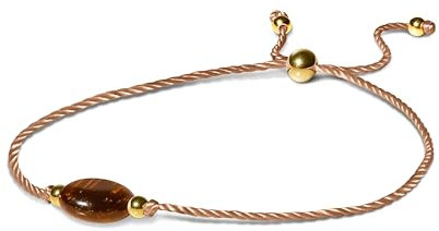PURAJA Edelstein Armband Damen | Tigerauge | Mit 18k echt vergoldeten Edelstahl Perlen | Handgemacht | Glücksarmband Damen | Mutmacher