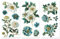 PLIGREAT 3 hojas de adhesivos para manualidades y muebles, calcomanías de flores vintage con borde dorado, pegatinas de transferencia para bricolaje, decoración de muebles de madera, decoración del