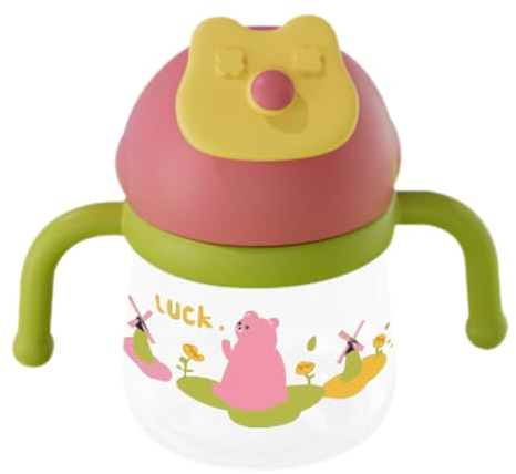 EACHPT Tasse Paille Enfant,300ml Tasse Apprentissage Bebe100 Pour cent étanche,Anti-fuite,Facile à Ouvrir,Poignées Amovibles,Tritan et Silicone,Pour Tout-petits de 6 mois et plus