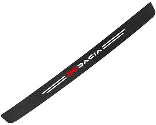 LJCXZS Car Rear Bumper Protector Strip for Dacia Duster,Carbon Fiber With Logo Bumper Guard Trunk Self Adhesive Anti Scratch Waterproof Door Sill Protector Car Styling Accessories