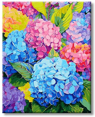 77iiAii Malen nach Zahlen Erwachsene, DIY Handgemalt Ölgemälde Kit Paint by Numbers Adult Mit 3 - Pinseln und Acrylfarbe knitterfreie leinwand Kit - 40 X 50 CM (Florid)