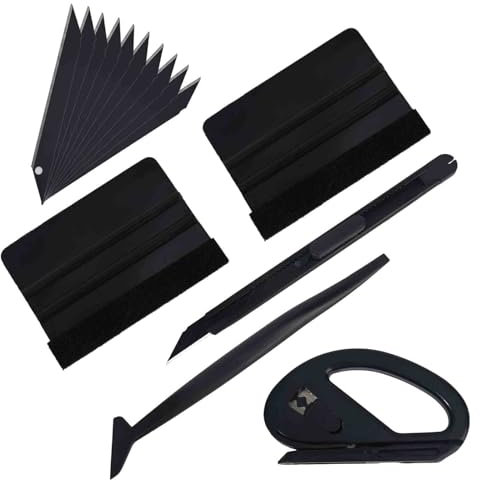 YYTECH 15 Stück Auto Vinyl Werkzeug Kit Autofolie Rakel Set für Tönungsfolie Auto Wrap, Folien Werkzeug Set für Wrapping, mit Filzkante, Folien Rakel für Fensterfolien und Auto Folien