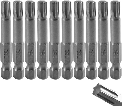 Befun - Lot de 10 embouts Torx T30 de 50 mm, tige hexagonale de 1/4, acier S2, jeu de tournevis