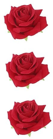 WRITWAA Lot de 3 pinces à cheveux roses et broches pour femme Rouge 2 en 1 pour fêtes, mariages, Saint-Valentin, Medium, tissu, No Gemstone
