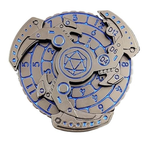 Set di dadi D&D per roulette D20 Dungeons and Dragons, 7 in 1, in metallo, con confezione regalo, per giochi di ruolo da tavolo (blu)